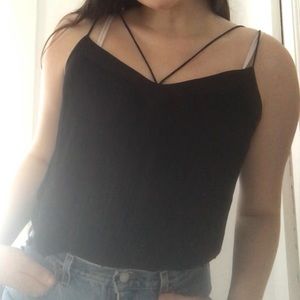 Black silky tank top